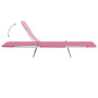 Folding loungers 2 units steel and pink fabric by vidaXL, Loungers - Ref: Foro24-310345, Price: 85,84 €, Discount: %