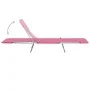 Folding loungers 2 units steel and pink fabric by vidaXL, Loungers - Ref: Foro24-310345, Price: 93,28 €, Discount: %