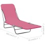 Folding loungers 2 units steel and pink fabric by vidaXL, Loungers - Ref: Foro24-310345, Price: 85,84 €, Discount: %