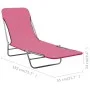 Folding loungers 2 units steel and pink fabric by vidaXL, Loungers - Ref: Foro24-310345, Price: 93,28 €, Discount: %