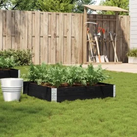 Jardinera de madera maciza de pino negra 100x100 cm by , Pots and planters - Ref: Foro24-3295396, Price: 41,72 €, Discount: %