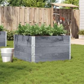 Jardinera de madera maciza de pino gris 100x100 cm de , Maceteros y jardineras - Ref: Foro24-3295433, Precio: 108,96 €, Descu...