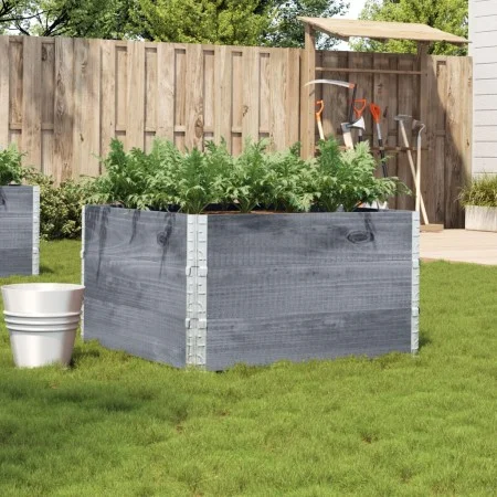Jardinera de madera maciza de pino gris 100x100 cm by , Pots and planters - Ref: Foro24-3295433, Price: 108,96 €, Discount: %