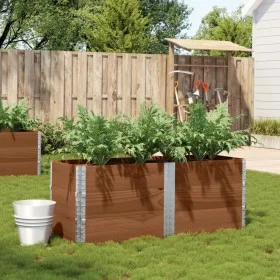 Jardinera de madera maciza de pino marrón 150x50 cm by , Pots and planters - Ref: Foro24-3295438, Price: 125,82 €, Discount: %