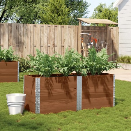Jardinera de madera maciza de pino marrón 150x50 cm by , Pots and planters - Ref: Foro24-3295438, Price: 139,66 €, Discount: %