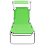 Klappbare Sonnenliege mit grüner Aluminiummarkise von vidaXL, Liegen - Ref: Foro24-310361, Preis: 67,00 €, Rabatt: %