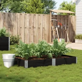 Jardinera de madera maciza de pino negra 150x100 cm by , Pots and planters - Ref: Foro24-3295412, Price: 57,56 €, Discount: %