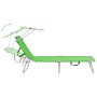 Klappbare Sonnenliege mit grüner Aluminiummarkise von vidaXL, Liegen - Ref: Foro24-310361, Preis: 67,00 €, Rabatt: %