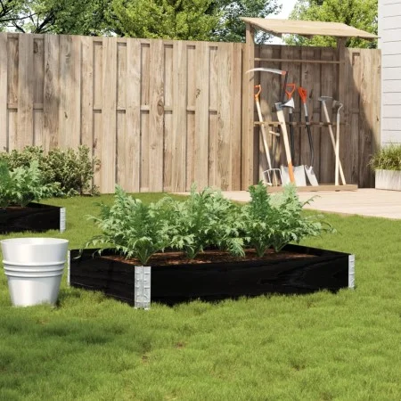 Jardinera de madera maciza de pino negra 120x80 cm by , Pots and planters - Ref: Foro24-3295844, Price: 42,52 €, Discount: %