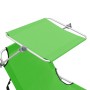 Klappbare Sonnenliege mit grüner Aluminiummarkise von vidaXL, Liegen - Ref: Foro24-310361, Preis: 67,00 €, Rabatt: %
