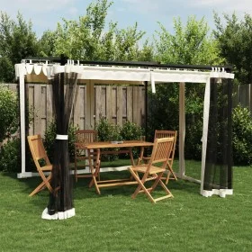 Cenador con paredes de malla acero crema 3x3 m von , Zelte und Pavillons - Ref: Foro24-4003908, Preis: 346,39 €, Rabatt: %