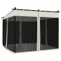 Cenador con paredes de malla acero crema 3x3 m de , Carpas y cenadores - Ref: Foro24-4003908, Precio: 346,35 €, Descuento: %