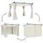 Cenador con cortinas acero color crema 3x3 m by , Tents and gazebos - Ref: Foro24-4003917, Price: 353,31 €, Discount: %