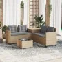 Sofá de jardín en forma de L con mesa y cojines ratán PE beige by , Garden sets - Ref: Foro24-369030, Price: 343,54 €, Discou...