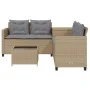 Sofá de jardín en forma de L con mesa y cojines ratán PE beige by , Garden sets - Ref: Foro24-369030, Price: 343,54 €, Discou...