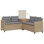 Sofá de jardín en forma de L con mesa y cojines ratán PE beige by , Garden sets - Ref: Foro24-369030, Price: 317,25 €, Discou...