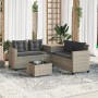 Sofá jardín forma de L con mesa y cojines ratán PE gris claro by , Garden sets - Ref: Foro24-369032, Price: 289,48 €, Discoun...