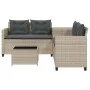 Sofá jardín forma de L con mesa y cojines ratán PE gris claro by , Garden sets - Ref: Foro24-369032, Price: 337,72 €, Discoun...