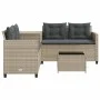 Sofá jardín forma de L con mesa y cojines ratán PE gris claro by , Garden sets - Ref: Foro24-369032, Price: 337,72 €, Discoun...