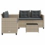 Sofá jardín forma de L con mesa y cojines ratán PE gris claro by , Garden sets - Ref: Foro24-369032, Price: 289,48 €, Discoun...