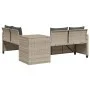 Sofá jardín forma de L con mesa y cojines ratán PE gris claro by , Garden sets - Ref: Foro24-369032, Price: 337,72 €, Discoun...