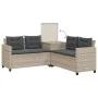 L-förmiges Gartensofa mit Tisch und Kissen aus hellem grauem PE-Rattan. von , Gartensets - Ref: Foro24-369032, Preis: 344,31 ...