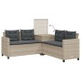Sofá jardín forma de L con mesa y cojines ratán PE gris claro by , Garden sets - Ref: Foro24-369032, Price: 289,48 €, Discoun...