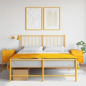 Mesitas de noche 2 uds acero amarillo mostaza 36x39x50,5 cm by , Nightstands - Ref: Foro24-842929, Price: 107,45 €, Discount: %