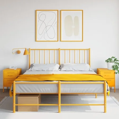 Mesitas de noche 2 uds acero amarillo mostaza 36x39x50,5 cm by , Nightstands - Ref: Foro24-842929, Price: 126,29 €, Discount: %