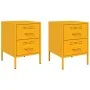 Mesitas de noche 2 uds acero amarillo mostaza 36x39x50,5 cm by , Nightstands - Ref: Foro24-842929, Price: 126,29 €, Discount: %