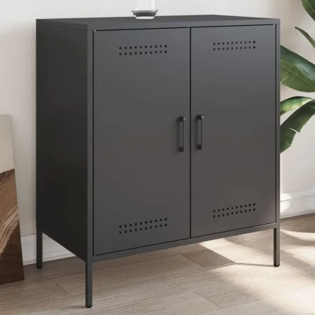 Schwarzer Stahlschrank 68x39x79 cm von , Sideboards - Ref: Foro24-842976, Preis: 100,88 €, Rabatt: %