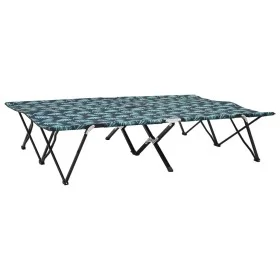 Folding sunbed for 2 people, steel with leaf print. by vidaXL, Loungers - Ref: Foro24-310354, Price: 119,66 €, Discount: %