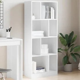 Weißes Regal aus Ingenieurholz 57x28,5x141 cm von , Bücherregale und Regale - Ref: Foro24-847996, Preis: 69,43 €, Rabatt: %
