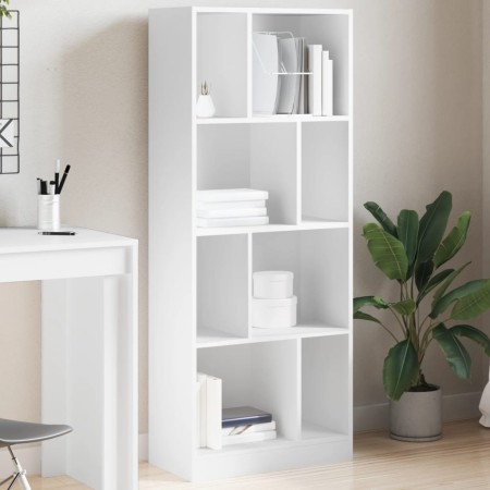 Estantería de madera de ingeniería blanca 57x28,5x141 cm by , Bookcases and shelves - Ref: Foro24-847996, Price: 70,33 €, Dis...