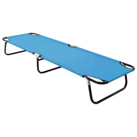 Turquoise blue steel folding lounger by vidaXL, Loungers - Ref: Foro24-310348, Price: 74,26 €, Discount: %