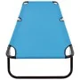 Tumbona plegable de acero azul turquesa de vidaXL, Tumbonas - Ref: Foro24-310348, Precio: 74,23 €, Descuento: %