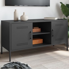 Mueble para TV de acero negro 100,5x39x50,5 cm von , TV-Möbel - Ref: Foro24-842988, Preis: 92,67 €, Rabatt: %