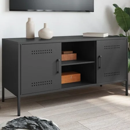 Mueble para TV de acero negro 100,5x39x50,5 cm de , Muebles TV - Ref: Foro24-842988, Precio: 91,62 €, Descuento: %
