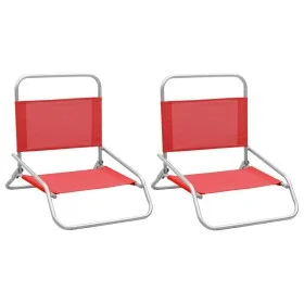 Sillas de playa plegables 2 unidades tela rojo by vidaXL, Garden chairs - Ref: Foro24-310367, Price: 71,52 €, Discount: %