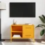 Mueble de TV de acero amarillo mostaza 68x39x50,5 cm de , Muebles TV - Ref: Foro24-843000, Precio: 75,31 €, Descuento: %