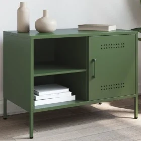Mueble de TV de acero verde oliva 68x39x50,5 cm von , TV-Möbel - Ref: Foro24-843002, Preis: 88,38 €, Rabatt: %