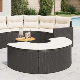 Gartenhocker mit schwarzem Kunststoff-Rattankissen von , Hocker für den Außenbereich - Ref: Foro24-369087, Preis: 147,50 €, R...