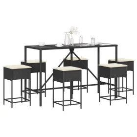 Juego de bar de jardín de 7 piezas con cojines ratán PE marrón by , Garden sets - Ref: Foro24-3261472, Price: 387,36 €, Disco...