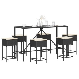 Juego de bar de jardín de 7 piezas con cojines ratán PE marrón de , Conjuntos de jardín - Ref: Foro24-3261472, Precio: 386,57...