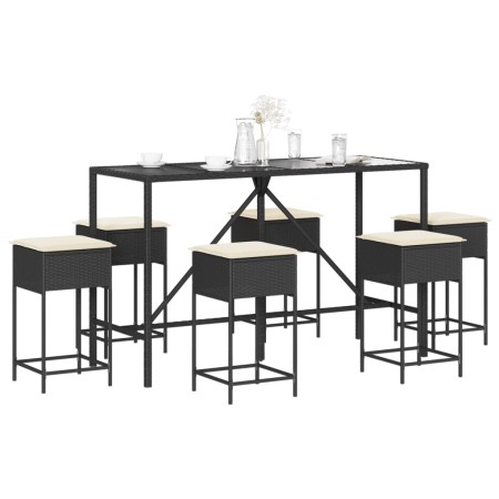 7-teiliges Gartenset mit braunen PE-Rattan-Kissen. von , Gartensets - Ref: Foro24-3261472, Preis: 386,57 €, Rabatt: %