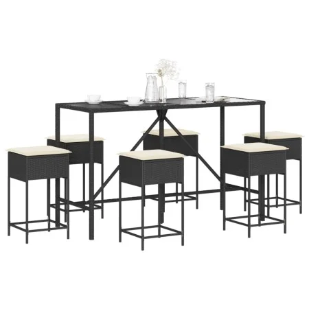7-teiliges Gartenset mit braunen PE-Rattan-Kissen. von , Gartensets - Ref: Foro24-3261472, Preis: 387,15 €, Rabatt: %