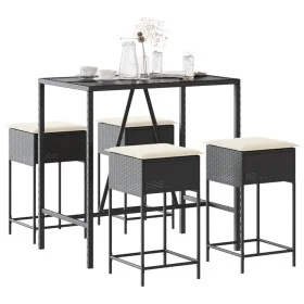 5-teiliges Gartenset mit schwarzen PE-Rattan-Kissen von , Gartensets - Ref: Foro24-3261466, Preis: 314,04 €, Rabatt: %