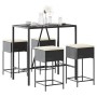 5-teiliges Gartenset mit schwarzen PE-Rattan-Kissen von , Gartensets - Ref: Foro24-3261466, Preis: 312,72 €, Rabatt: %