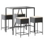 5-teiliges Gartenset mit schwarzen PE-Rattan-Kissen von , Gartensets - Ref: Foro24-3261466, Preis: 312,72 €, Rabatt: %