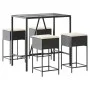 Juego de bar de jardín de 5 piezas con cojines ratán PE negro de , Conjuntos de jardín - Ref: Foro24-3261466, Precio: 313,46 ...